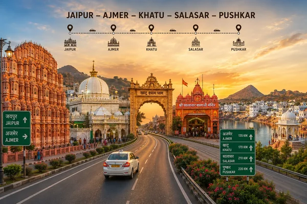 Jaipur to Ajmer Khatu Salasar Pushkar Tour